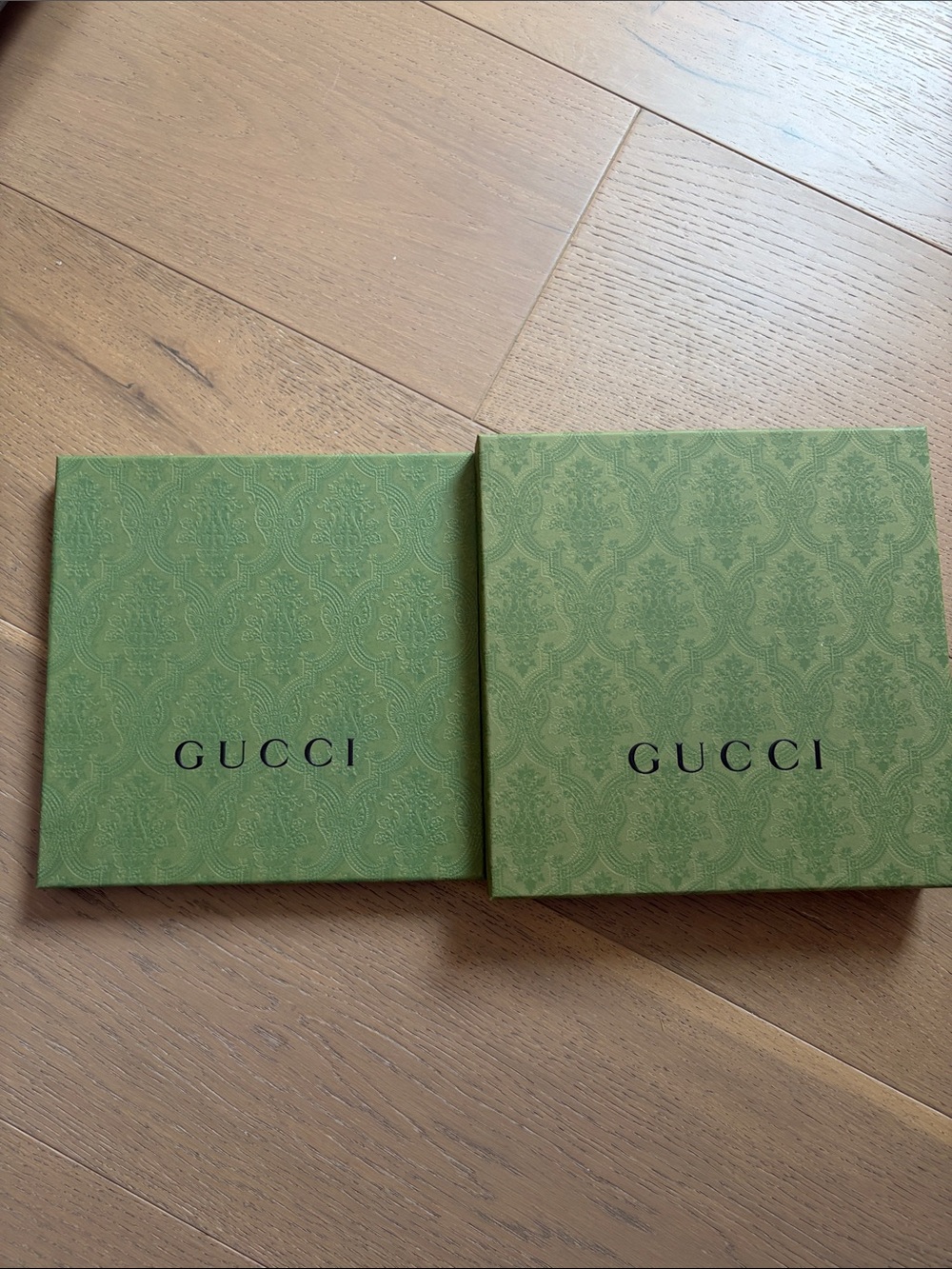 Gucci Embossed Green Gift Boxes with Black Logo